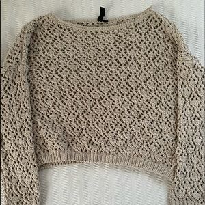crochet cream sweater